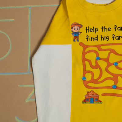 Puzzle Thinker UPF 50+ organic cotton kids clothing by HQ Saga, toddler sizes