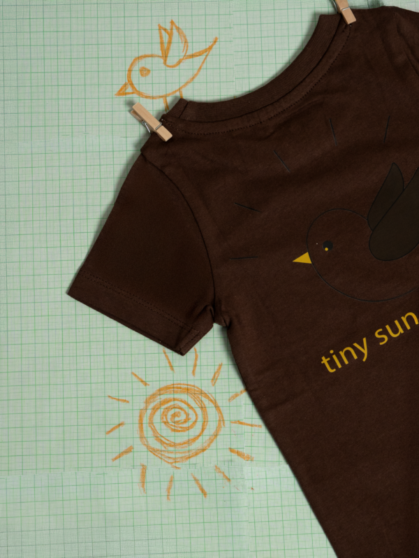 Tiny Sun Chaser-Bird Shirt UPF 50+ organic cotton kids clothing by HQ Saga, toddler sizes