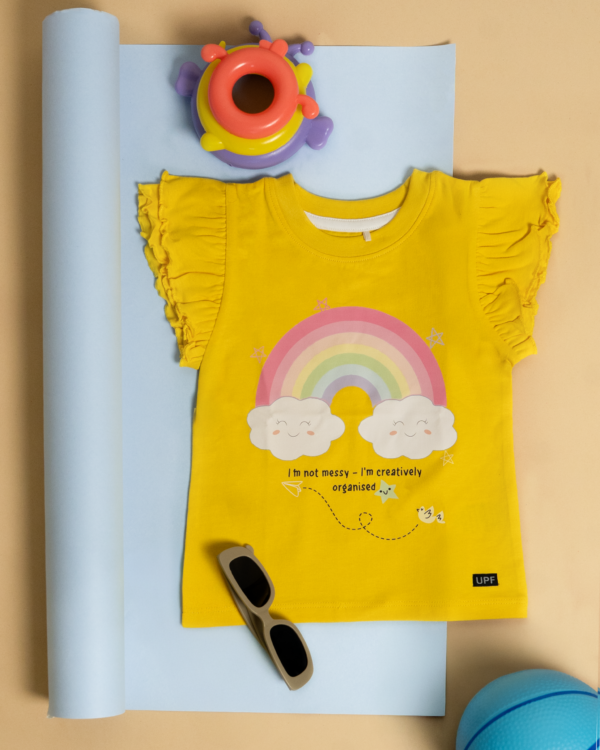 Rainbow Shirt UPF 50+ organic cotton kids clothing by HQ Saga, toddler sizes