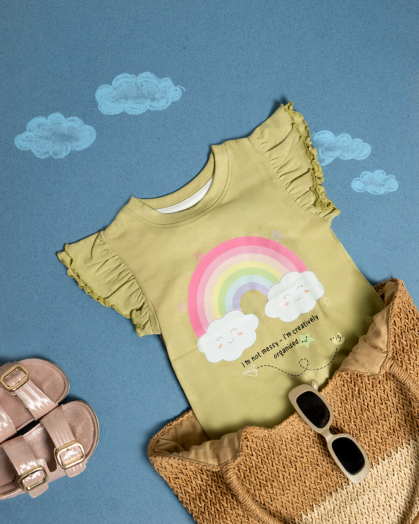 Rainbow Shirt UPF 50+ organic cotton kids clothing by HQ Saga, toddler sizes