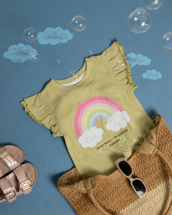 Rainbow Shirt UPF 50+ organic cotton kids clothing by HQ Saga, toddler sizes