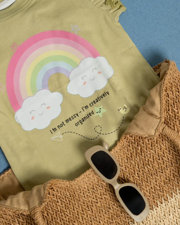 Rainbow Shirt UPF 50+ organic cotton kids clothing by HQ Saga, toddler sizes