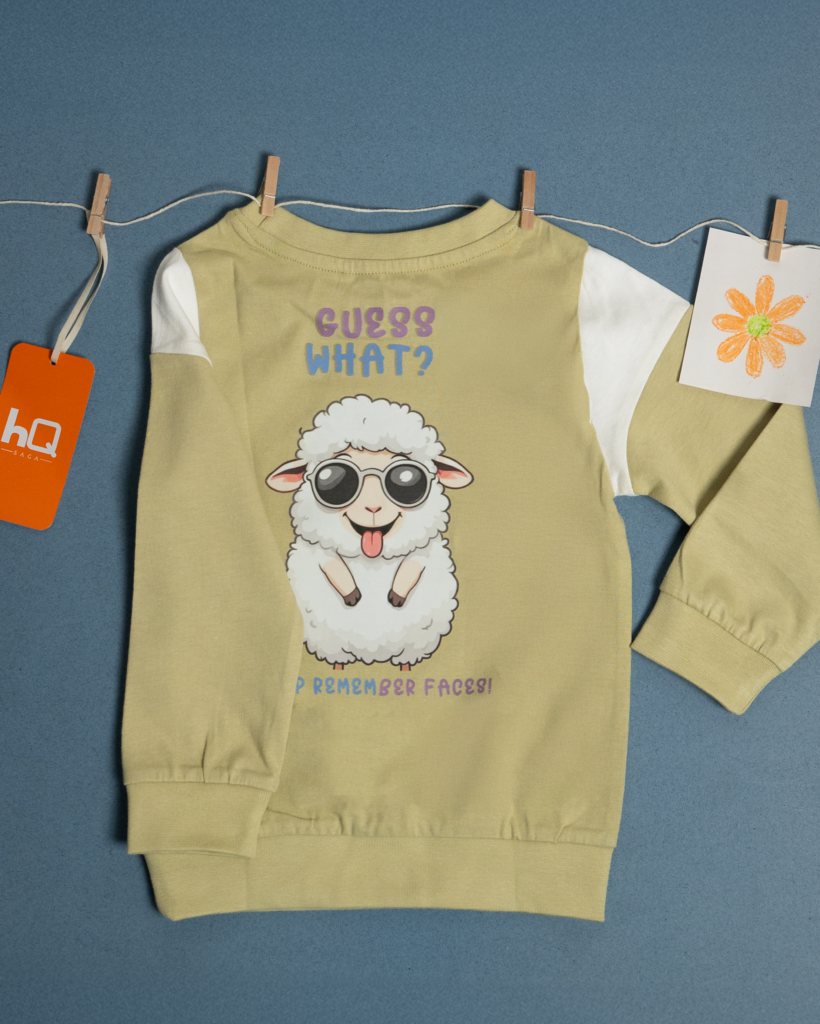 Sheep Shirt UPF 50+ organic cotton kids clothing by HQSAGA™, toddler sizes