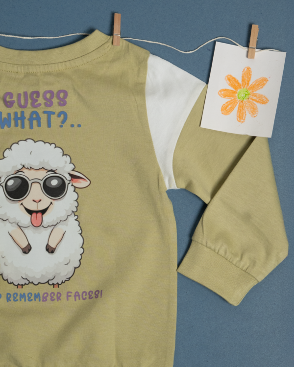 Sheep Shirt UPF 50+ organic cotton kids clothing by HQ Saga, toddler sizes