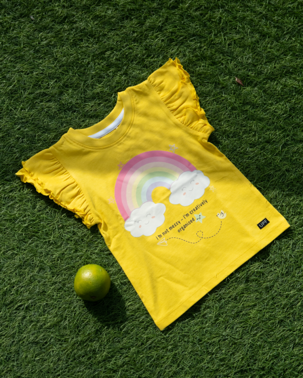 Rainbow Shirt UPF 50+ organic cotton kids clothing by HQ Saga, toddler sizes